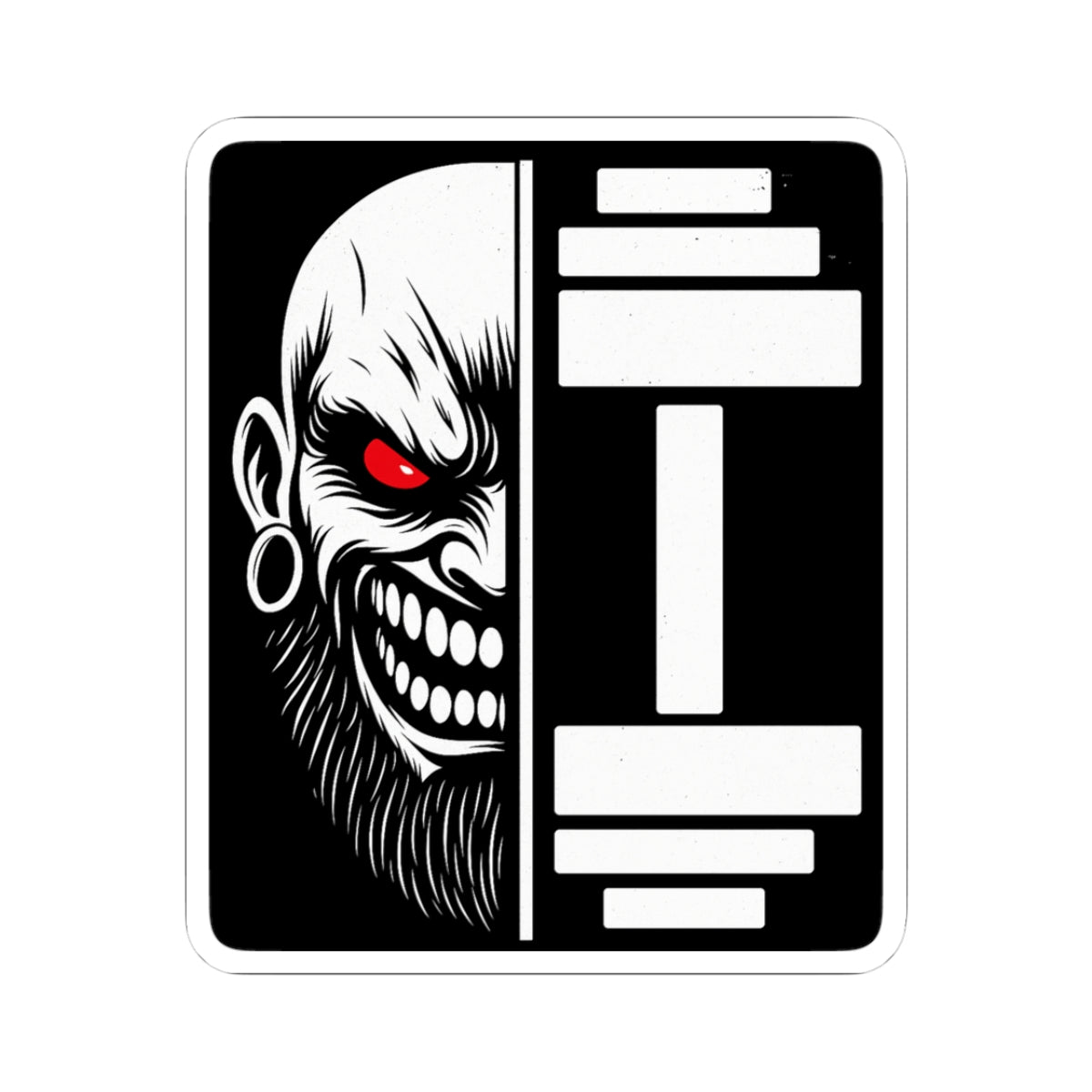 Iron Demon — Split Dumbbell Kiss-Cut Sticker