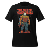 THE SHAPE NEVER RESTS Tee — IYKYK Menace (Halloween Edition)