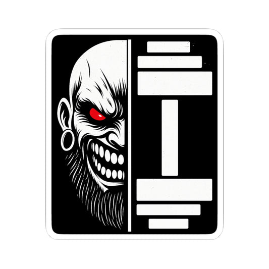 Iron Demon — Split Dumbbell Kiss-Cut Sticker