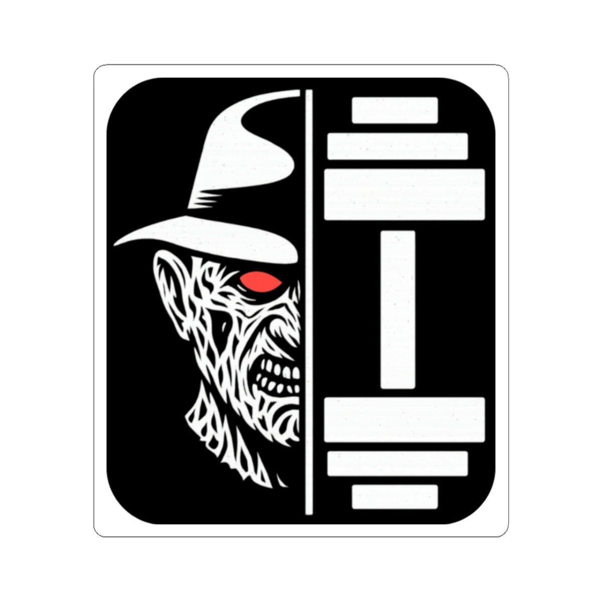 Nightmare Iron Demon — Kiss-Cut Sticker (Halloween Edition)