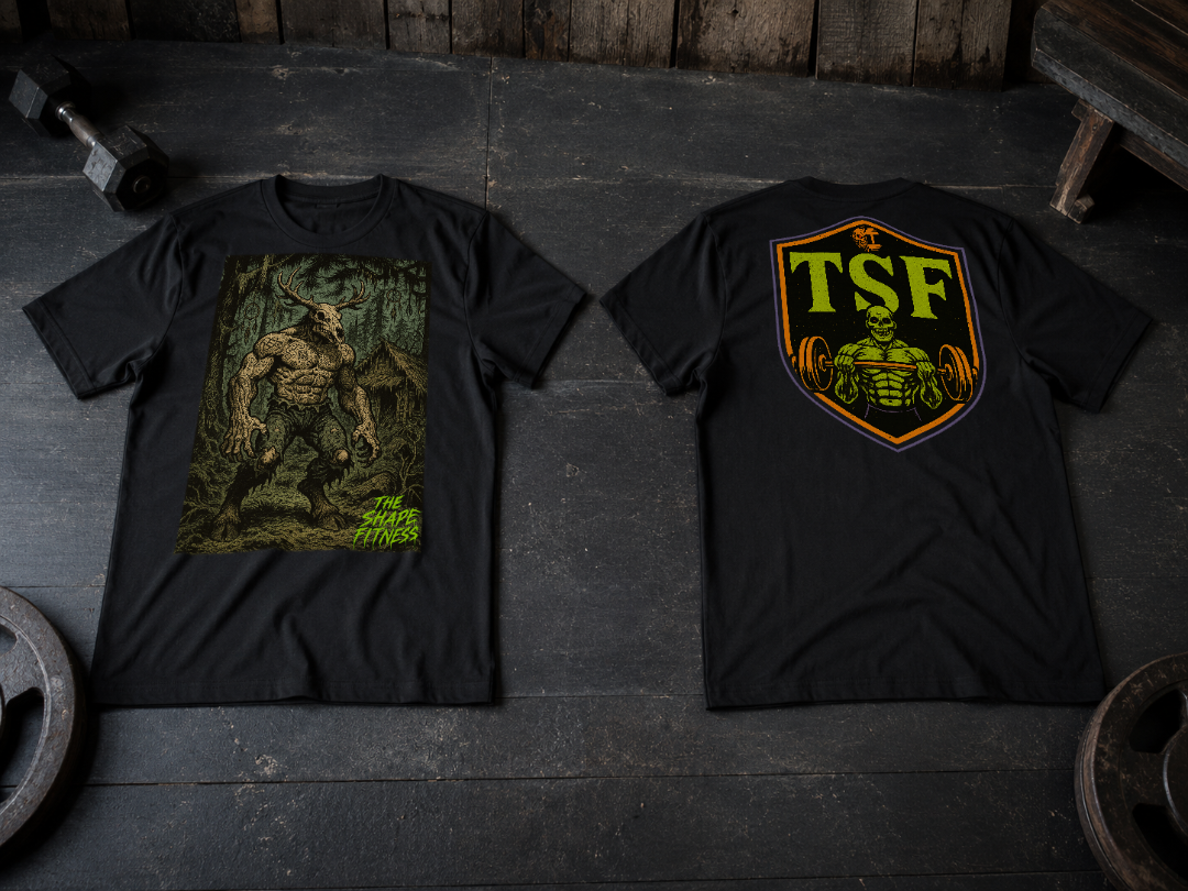 THE BUFF WENDIGO Tee — Forest Cryptid, Gym Menace (Halloween Edition)